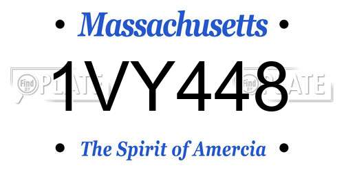 1VY448 Massachusetts License Plate