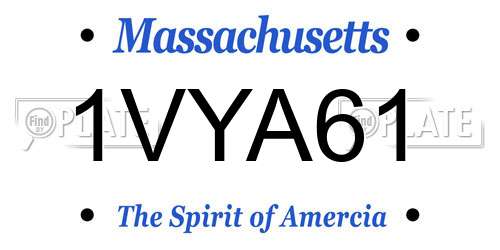 1VYA61 Massachusetts License Plate