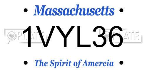 1VYL36 Massachusetts License Plate