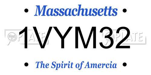 1VYM32 Massachusetts License Plate