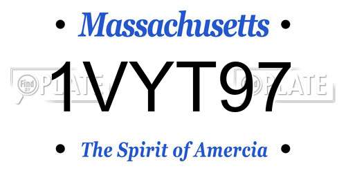 1VYT97 Massachusetts License Plate