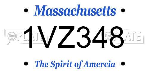 1VZ348 Massachusetts License Plate