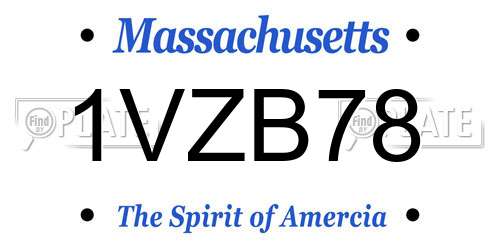 1VZB78 Massachusetts License Plate