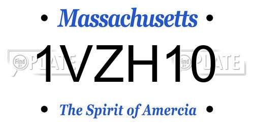 1VZH10 Massachusetts License Plate