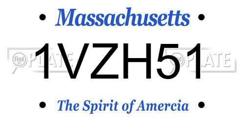 1VZH51 Massachusetts License Plate