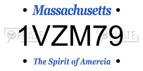 1VZM79 Massachusetts License Plate