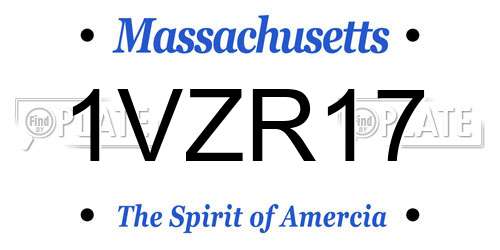 1VZR17 Massachusetts License Plate