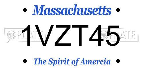 1VZT45 Massachusetts License Plate