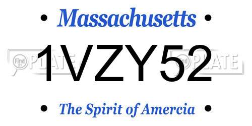 1VZY52 Massachusetts License Plate