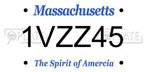 1VZZ45 Massachusetts License Plate