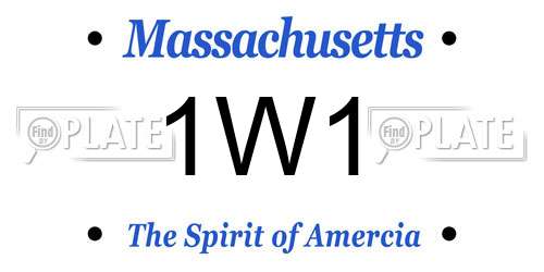 1W1 Massachusetts License Plate