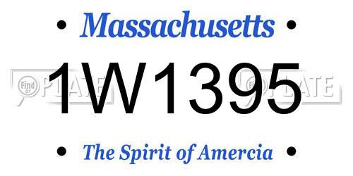 1W1395 Massachusetts License Plate