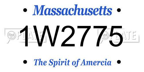 1W2775 Massachusetts License Plate