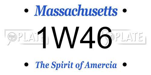 1W46 Massachusetts License Plate