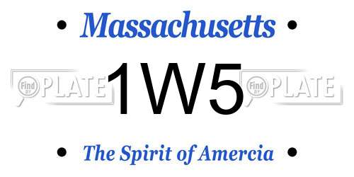 1W5 Massachusetts License Plate