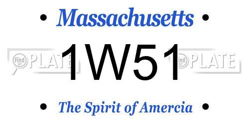 1W51 Massachusetts License Plate