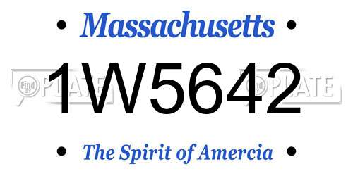 1W5642 Massachusetts License Plate