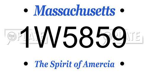 1W5859 Massachusetts License Plate