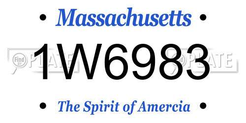 1W6983 Massachusetts License Plate