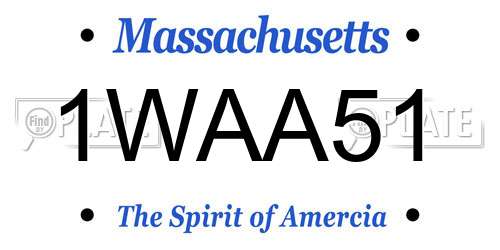 1WAA51 Massachusetts License Plate
