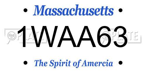 1WAA63 Massachusetts License Plate