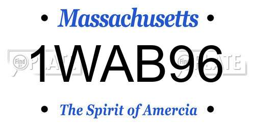 1WAB96 Massachusetts License Plate