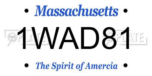 1WAD81 Massachusetts License Plate