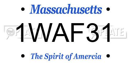 1WAF31 Massachusetts License Plate