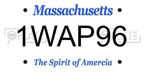 1WAP96 Massachusetts License Plate