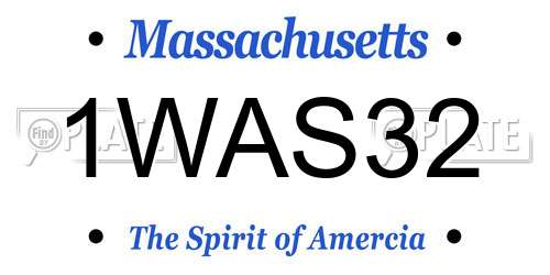 1WAS32 Massachusetts License Plate