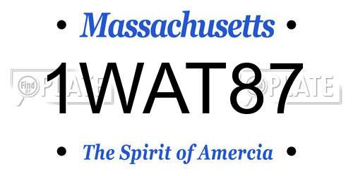 1WAT87 Massachusetts License Plate