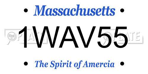 1WAV55 Massachusetts License Plate