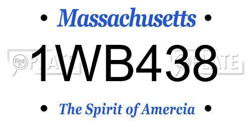 1WB438 Massachusetts License Plate
