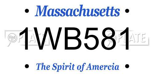 1WB581 Massachusetts License Plate