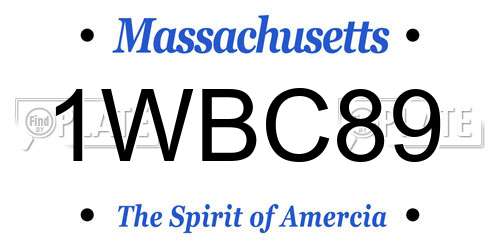 1WBC89 Massachusetts License Plate