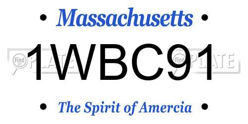 1WBC91 Massachusetts License Plate