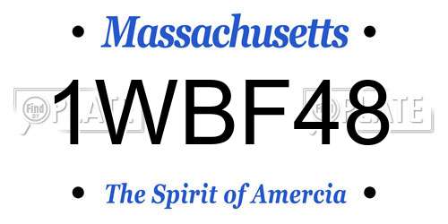 1WBF48 Massachusetts License Plate