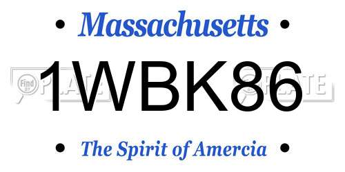 1WBK86 Massachusetts License Plate