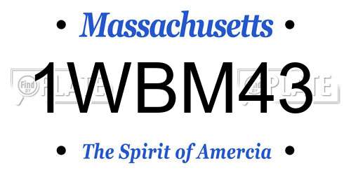 1WBM43 Massachusetts License Plate