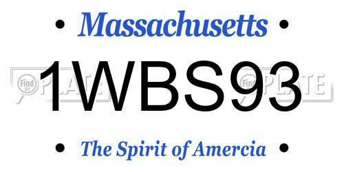 1WBS93 Massachusetts License Plate