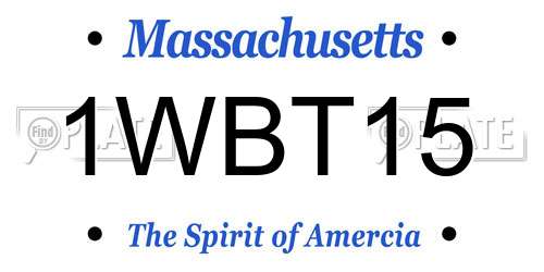 1WBT15 Massachusetts License Plate