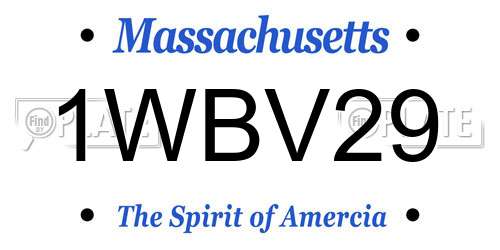 1WBV29 Massachusetts License Plate