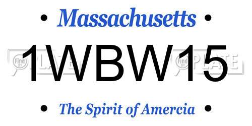 1WBW15 Massachusetts License Plate