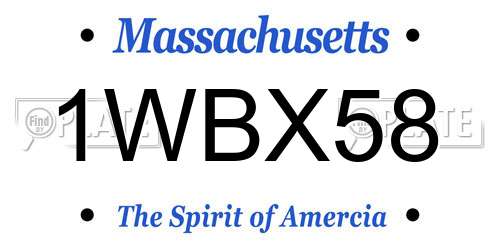 1WBX58 Massachusetts License Plate