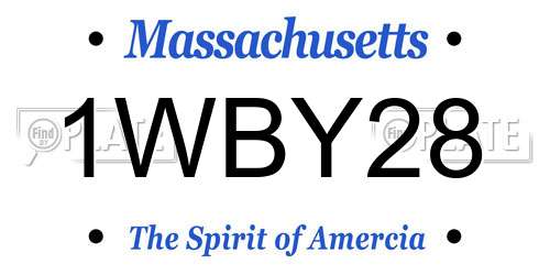 1WBY28 Massachusetts License Plate