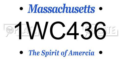 1WC436 Massachusetts License Plate