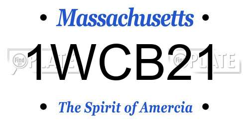 1WCB21 Massachusetts License Plate