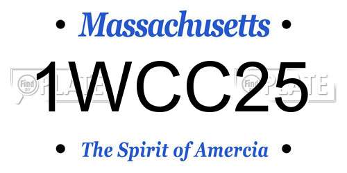 1WCC25 Massachusetts License Plate
