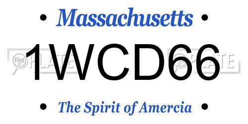 1WCD66 Massachusetts License Plate