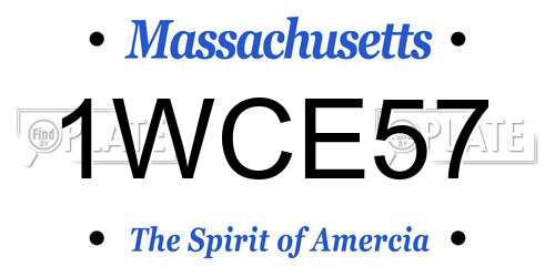 1WCE57 Massachusetts License Plate